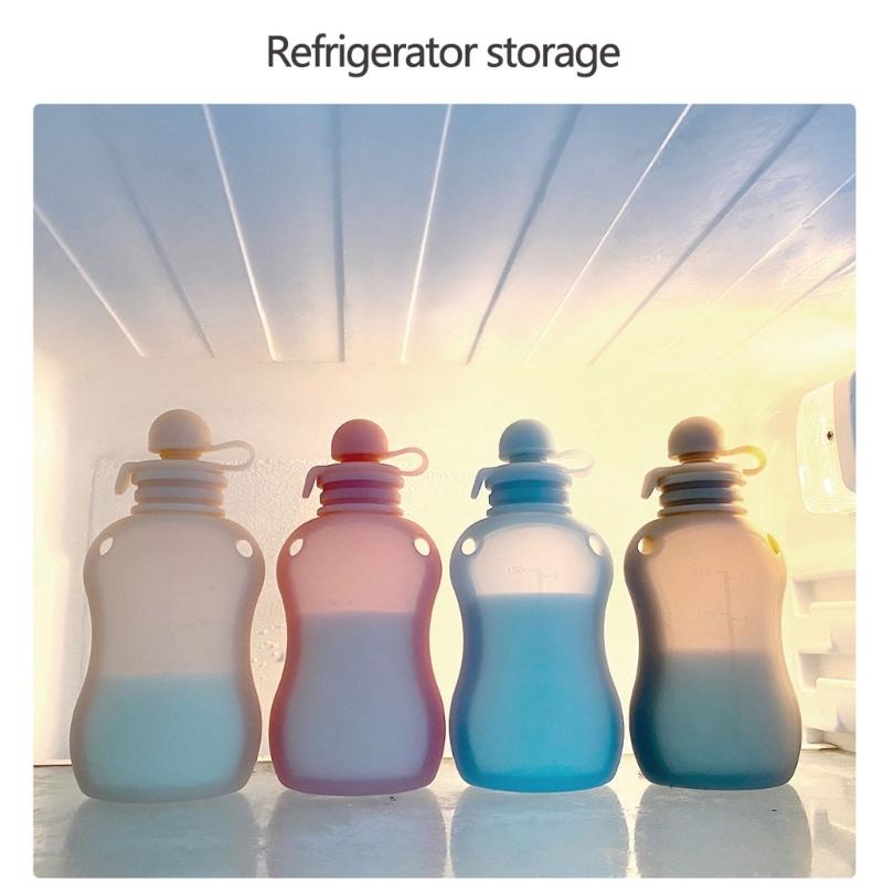 150ml Refillable Baby Food Storage Bag Silicone Milk Congee Pouch Leakproof Organiser Squeeze Storage Container
