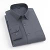 Elastic Cotton Oxford Men Solid Shirts Long Sleeve Business no-iron High Quality Classical Shirt Male Button Collar