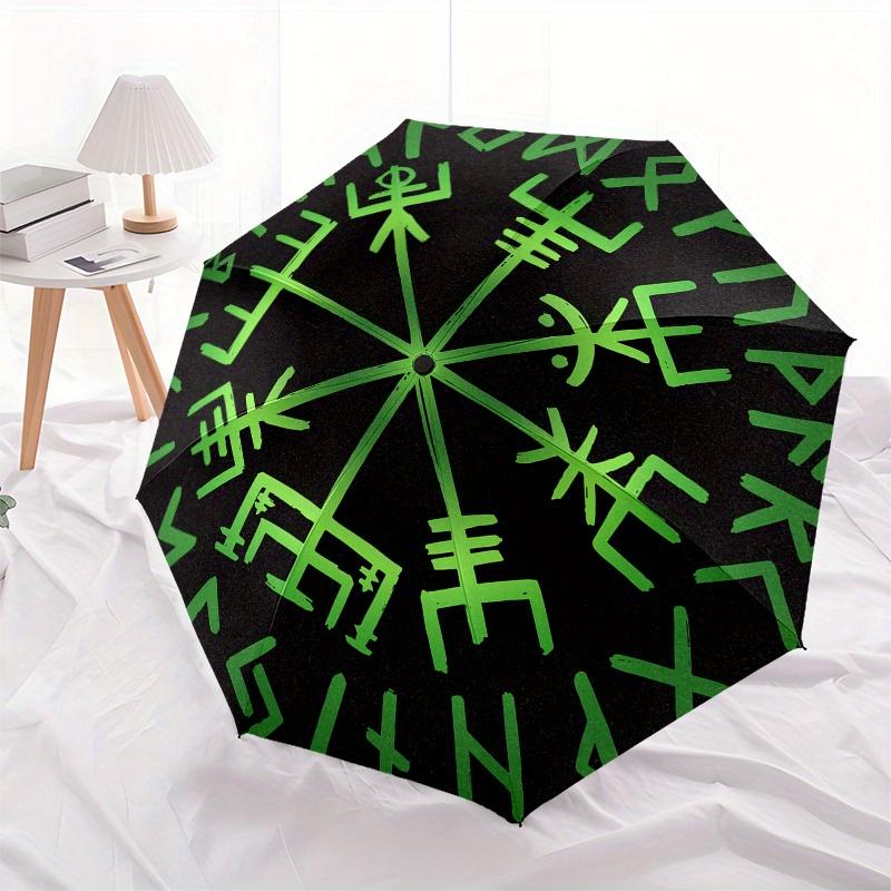 Viking Vegvisir Compass Norse Runes Symbol T Shirt Umbrella, Portable 3 Fold Compact Umbrella for Men & Women,S101