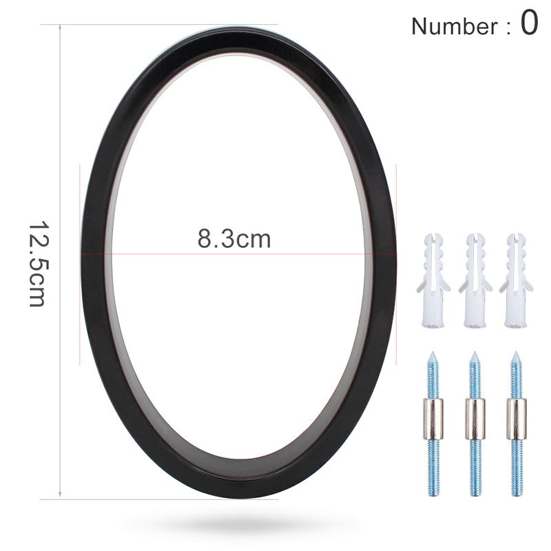 Număr de casă plutitor de 125 mm, alfabet de ușă cu litere moderne, 5 inchi, în aer liber, numere negre 3D, plăci cu numere de ușă pentru adresă pentru perete