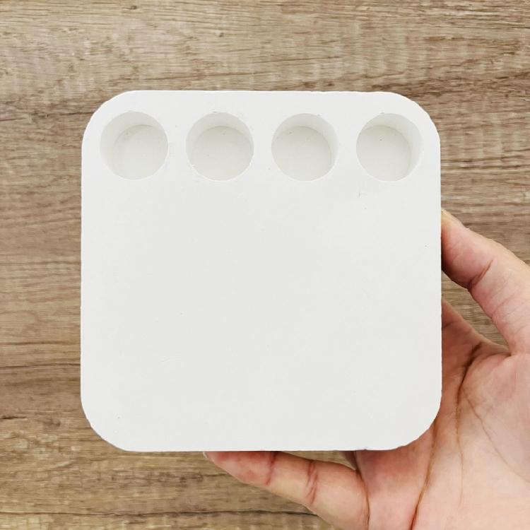 Four Holes Candle Holder Silicone Mold European Candlestick Cement Plaster Craft Mould DIYs Resin Candle Stand Molds