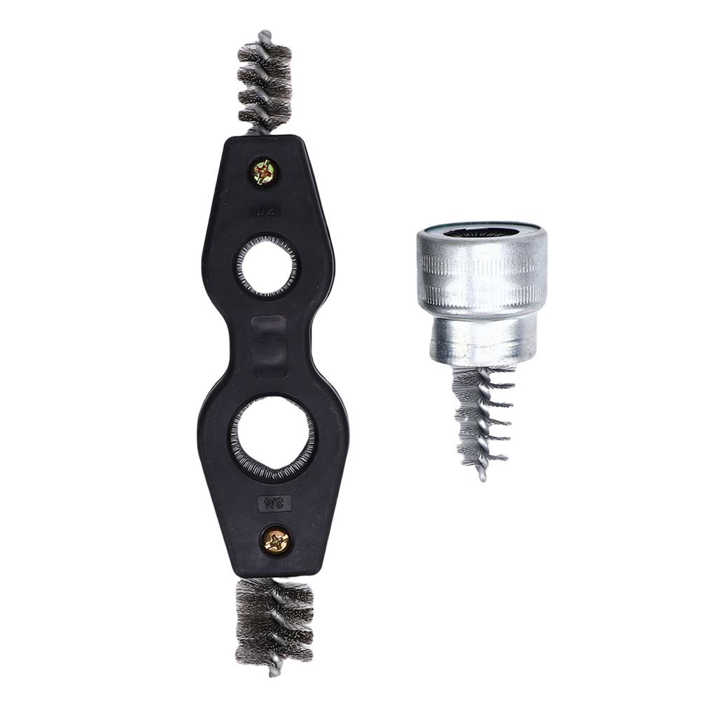 4 in 1 Car Battery Cleaning Brush Steel Copper Pipes Cleaner Brush with Battery Terminal Cleaner for Automotive and