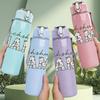 1PC Chaos Coordinated Mama Letter 750ml Color Plastic Sports Water Bottle Leakproof Flip Straw Lid Suitable for Sports Office Home Use