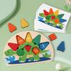 Wooden Dinosaur Shape Puzzle For Toddlers 3 To 5, Sorting & Stacking Toys For Baby Boys Girls, Shape Sorter And Color Sensory Educational Toys