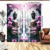 2 Pcs Lotus Buddha print curtains,suitable for bedroom,living room kitchen decoration,home decoration,window decoration