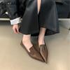Fashion SUOJIALUN 2024 Autumn Women Pointed Toe Boat Shoes Fashion Thin Low Heel Ladies Elegant Dress Slip On Pumps Shoes
