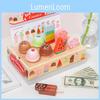 Ice Children Cream Shop Toy Wooden Construction Creative Pretend Role Play Gift