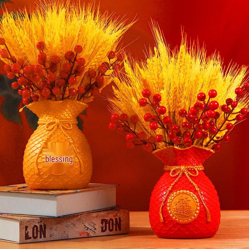 Golden Barley Ear Faux Flower Arrangement for Home Decor - Perfect for Living Room, Dining Table, Weddings & Special Occasions