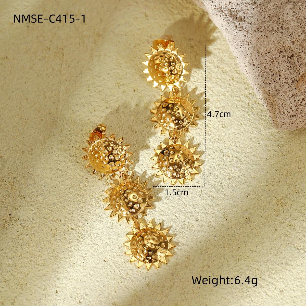 GEMCHIC Women s Sunflower Stainless Steel Drop Earrings 18K Gold Plated Fashion Jewelry