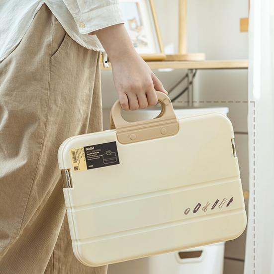 A4 File Folder with Lock Handle Portable File Storage Box Waterproof School Office Supplies Examination Paper Document Organizer Case