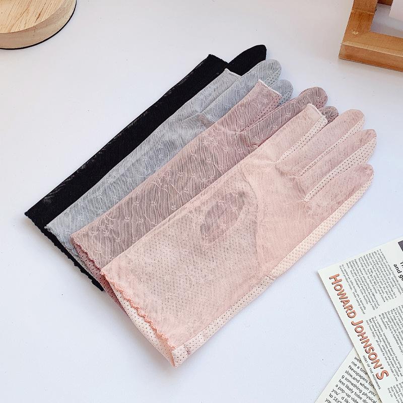 Sunscreen Gloves Summer Thin UV Protection Ice Silk Lace