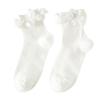 Sweet Japanese-Style White Lace Trim Mid-Calf Socks – Soft, Solid Summer Socks for Women