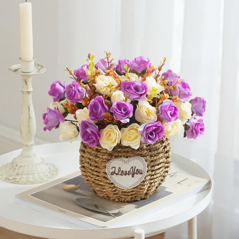 Silk Sunflower Floral Arrangement: Artificial Potted Bouquet for Living Room and Dining Table Decoration.