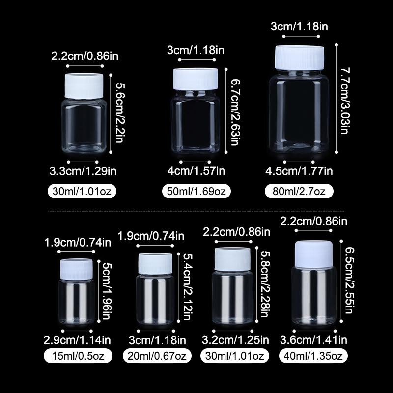 

30 50 100 мл пластиковая бутылка, прозрачная бутылка с широким горлышком, герметичная капсула, бутылка для розлива, ПЭТ пустая бутылка с широким горлышком