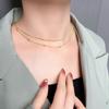 Korean Style Double-Layered Titanium Steel Bean Choker Necklace, Women's 2023 Fashion Versatile Jewelry