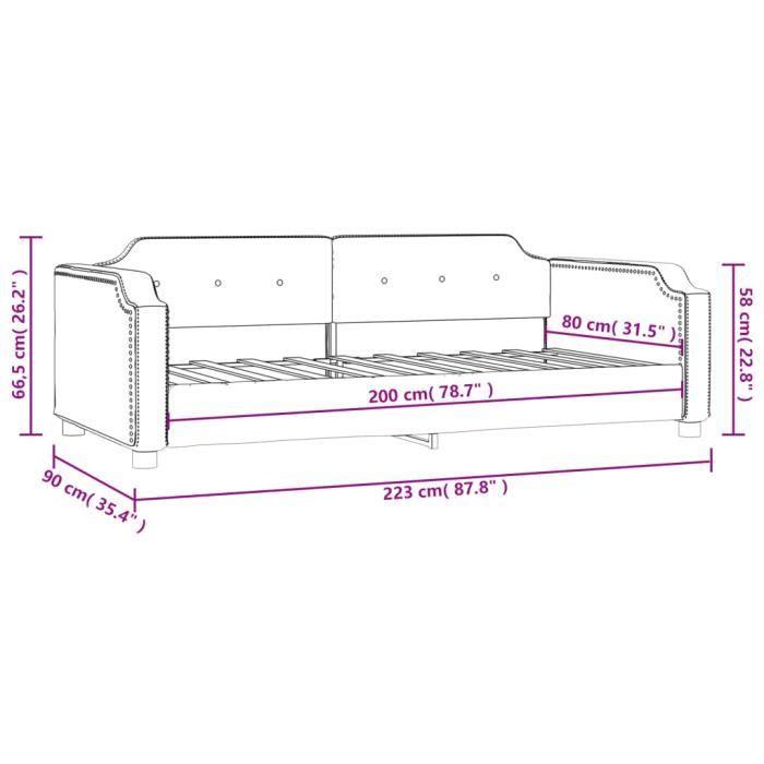 VidaXL Taupe Daybed 80x200 Cm Fabric 354203