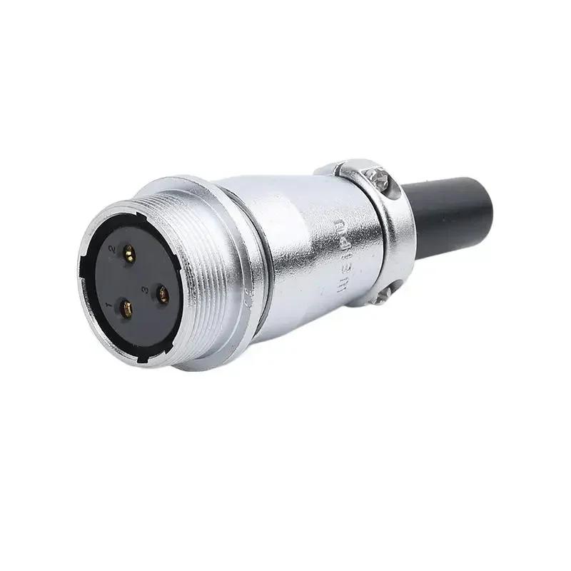 WEIPU WS24 TQ+ZQ WS24 Metal IP65 Waterproof Electrical Wire Cable Connector M24 2 3 4 9 10 12 19 Pin Industrial Outdoor Adapter