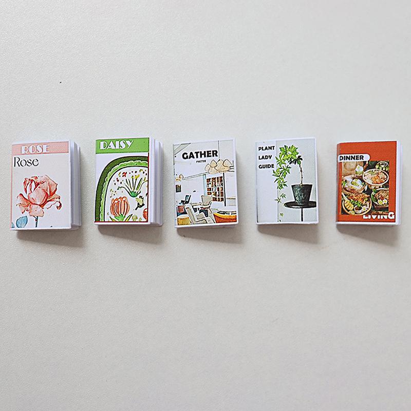 

5Pcs Dollhouse Miniature Books Model Dollhouse Study Room Decoration Dolls House Micro Scene Accessories Pretend Play Toys