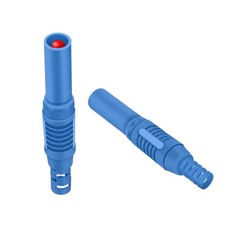 

4mm Fully Insulated Safety Banana Plug: DIY Test Lead Solder Connector синий