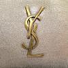 Saint Laurent 611558 Kartlık altın rengi deri Kadın