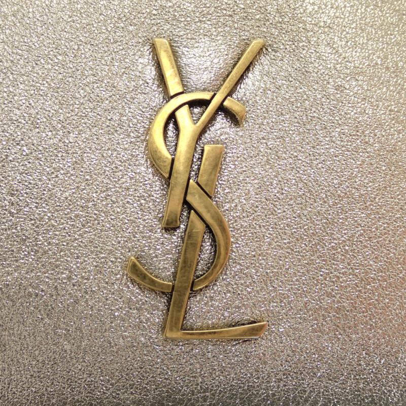 Saint Laurent 611558 Kartlık altın rengi deri Kadın