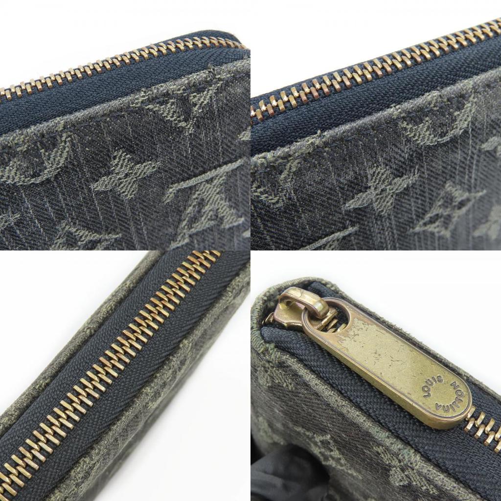Used LOUIS VUITTON Purse Zippy wallet M95614 Zip Around Monogram denim Noir black Accessory