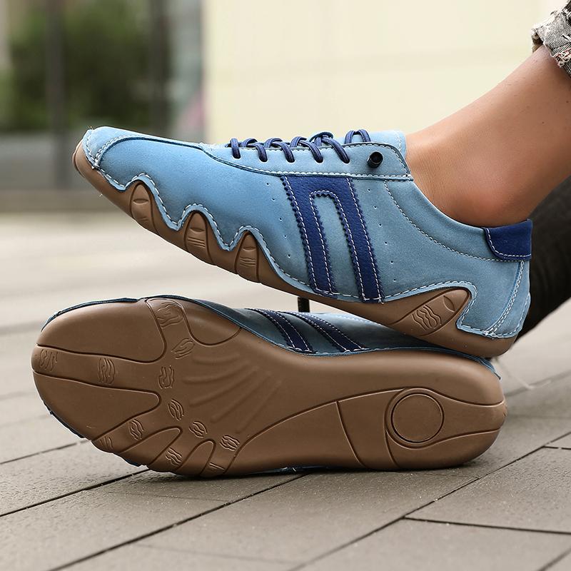 Fashion Casual Shoes for Men Soft Soled Sports Outdoor Couple Plus Size Fashion Blue Tennis Training Women's Driving Leather Shoes 2024