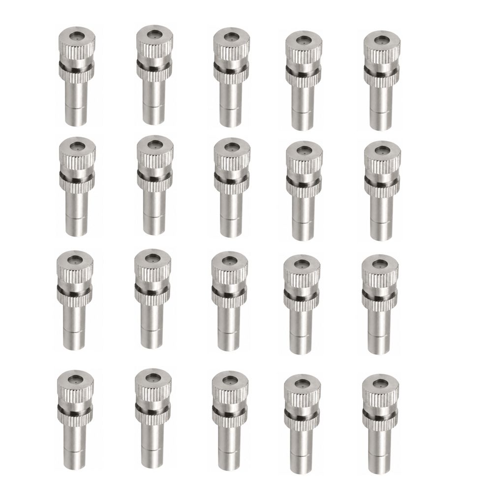 20PCS Silver Brass Misting Nozzle Brass Low Pressure Atomizer Nozzle Mister Nozzle  Yard Cooling