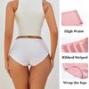 FINETOO Cotton Plus size Underwear Women's Striped High Waist Panties Sexy Elastic belt Breathable Brief 14 Colors Soft Lingerie