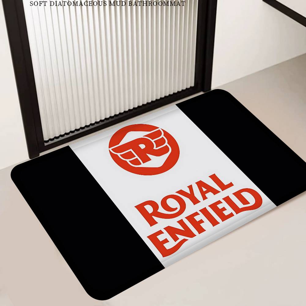 

R-ROYALS E-ENFIELDS Logo Floor Mat Rectangle Anti-slip Home Soft Badmat Front Door Indoor Outdoor Mat Hotel Decor Mat 40x60cm