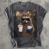 Funny Raccoon Coffee Shirt Trash Panda With Ibuprofen Graphic Tee Sarcastic Morning Humor Shirt Cute Animal Unisex Tshirt Gift