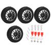 4Pcs 75mm 12 Spokes Silver Brim Black Tires Water Drop Pattern Tire RC Car Upgrade Parts for Wltoys 144001 1 14 Off