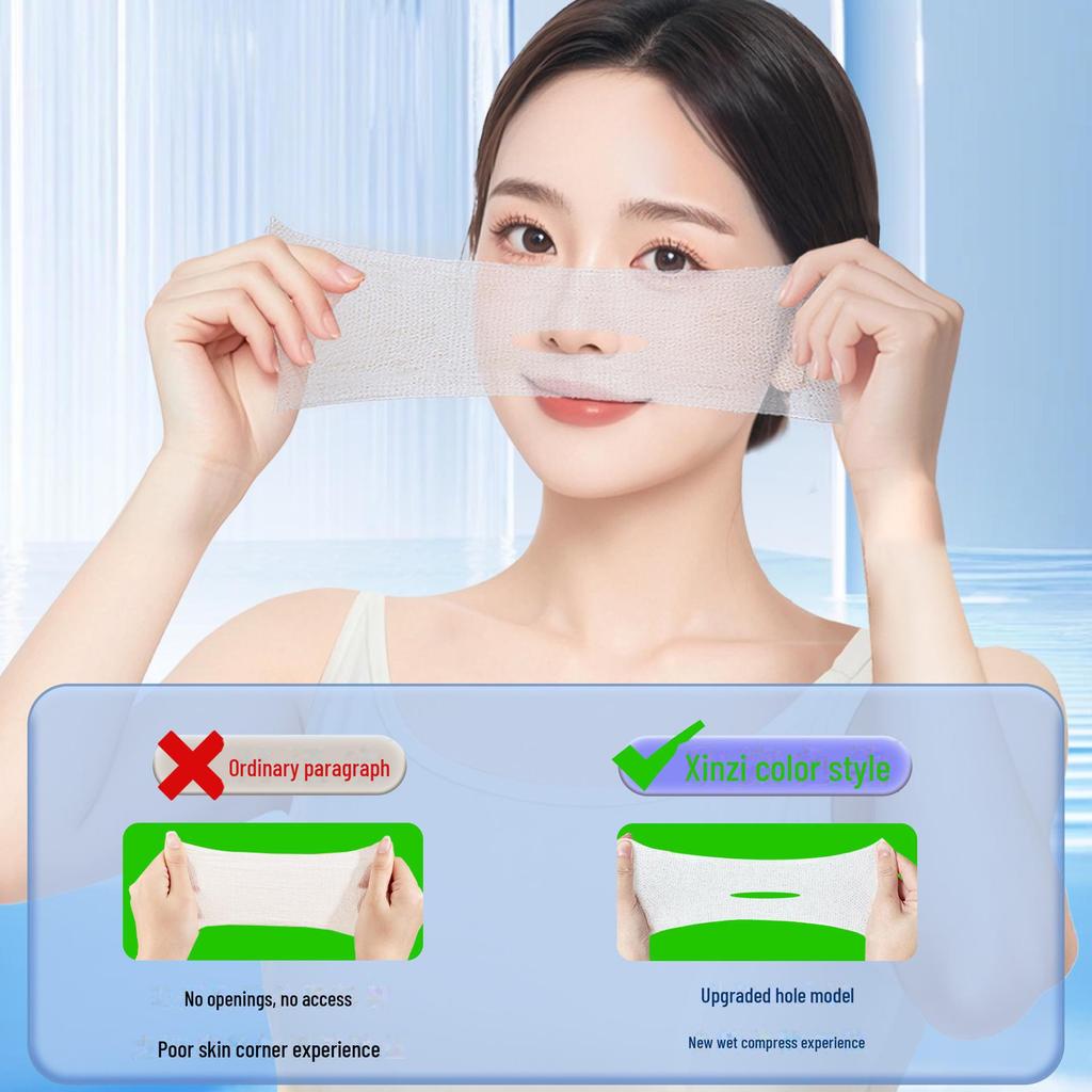 "Stretchable Cotton Pads for Wet Compress - Face, Nose & Eyes"