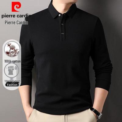 Polo a maniche lunghe da uomo in puro cotone