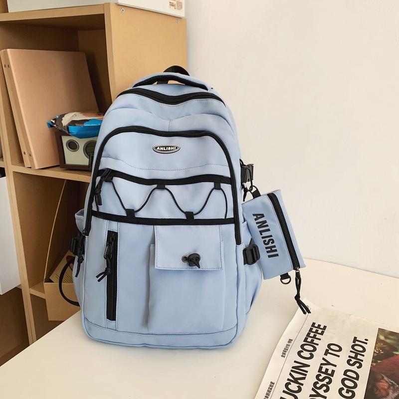 

Workwear Backpack, Men s Instagram Trendy Leisure Travel Backpack, Women s High School, College, Junior High School, Large Capacity Backpack синій