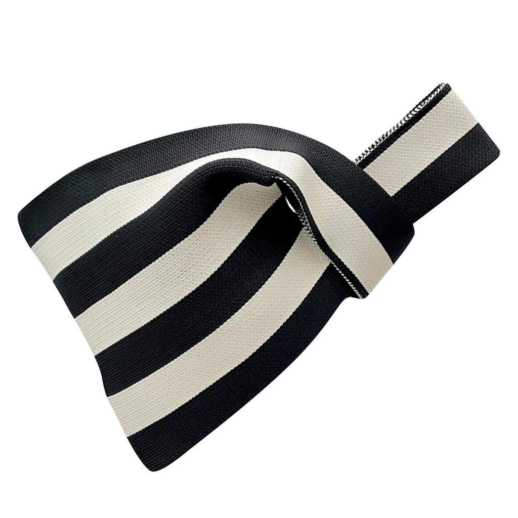 Einkaufstasche Lebensmitteltasche Streifenmuster Großes Fassungsvermögen Faltbar Wiederverwendbar Gewebte Handtasche Tasche für Tägliche Reise Schwarz Weiß