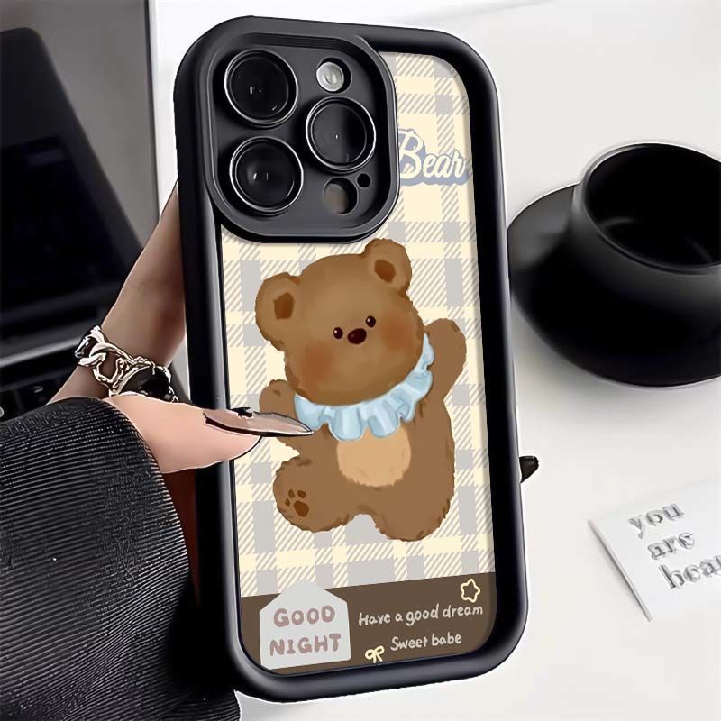 Bib little brown bear iPhone17Promax mobile phone case ladder is suitable for Apple 16promax all-inclusive Tianyan 15.