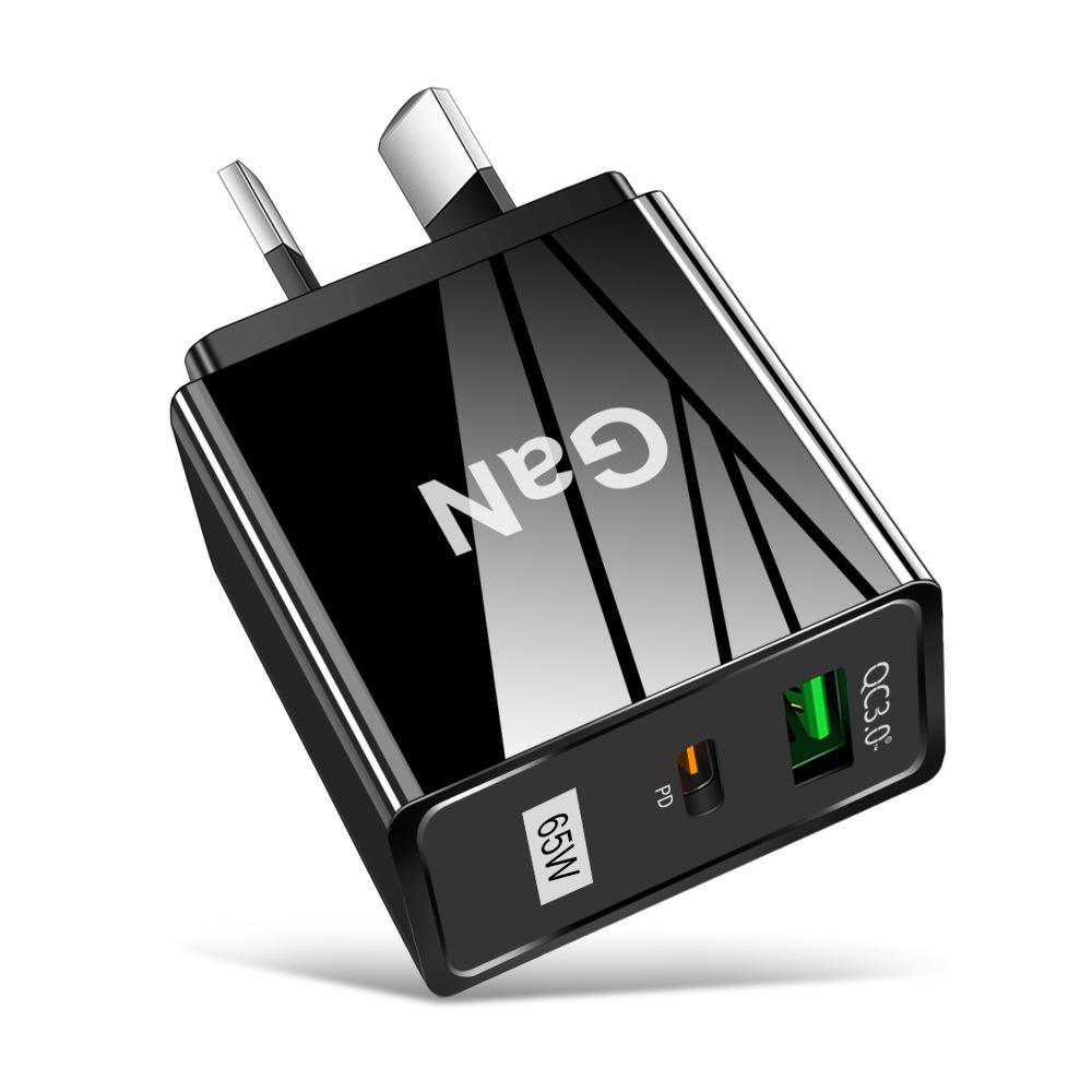 GaN 33W USB Fast Charger: QC 3.0 & PD, US/EU/UK Plug, Ideal for Mobile Phones