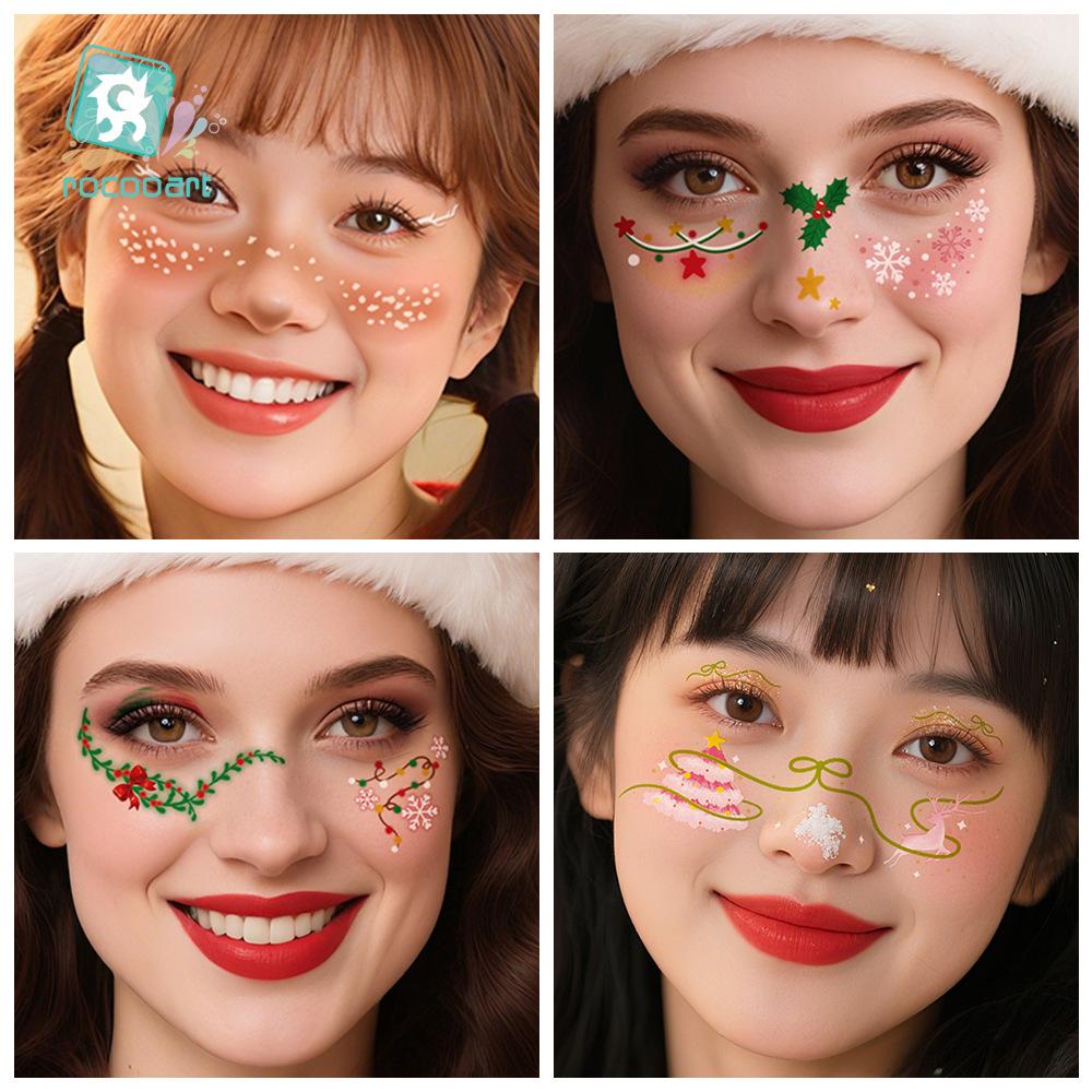 

Christmas Temporary Tattoos – Waterproof Holiday Face & Body Decals, Festive Party Stickers for Kids & Adults 12PCS