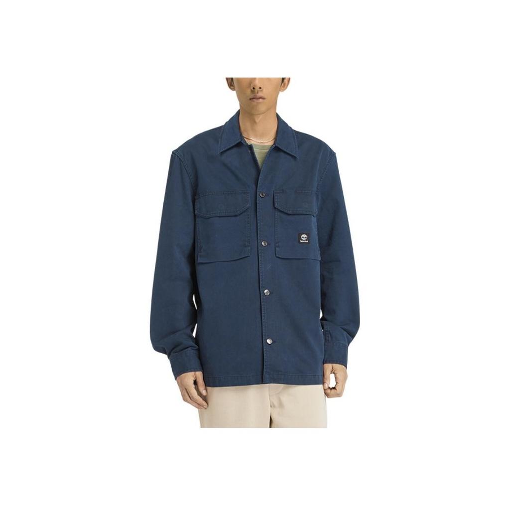 Timberland Casual Loose Shirt Jacket Men Shirts Deep-Sapphire-Blue A42K5-433