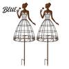 Artistic Garden Sculpture for Outdoors Vintage Lady Trellis Stake Rustic Metal Silhouette Plant Support Climbing Botanical Decor Outdoor Spaces Vines