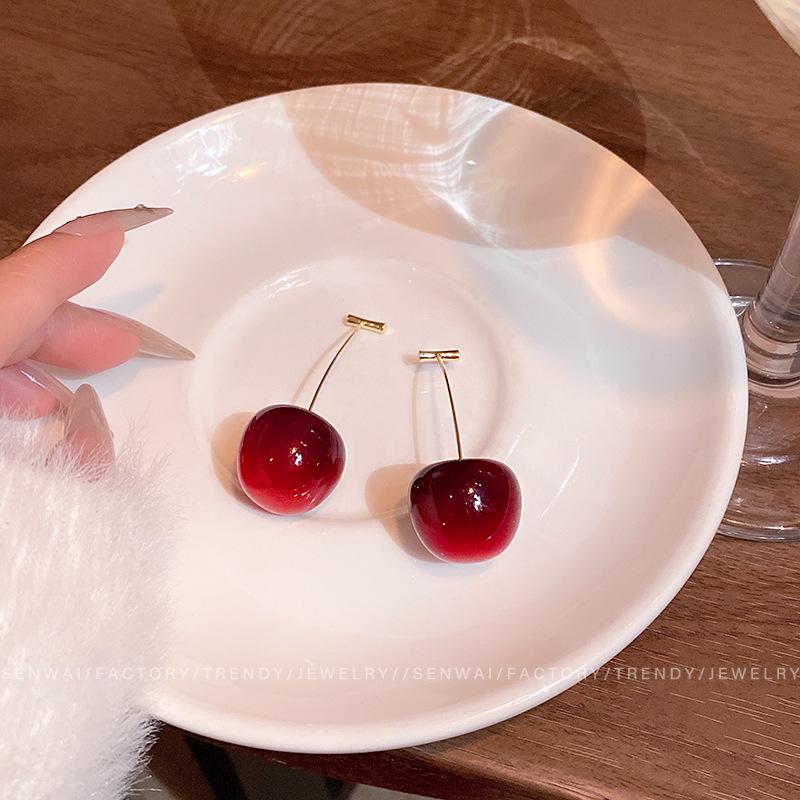 Luxurious Red Cherry Earrings for Women - 2026 Hot Style, Versatile, High-End Stud Design