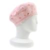 Excellent HERMES Beret Saint Honor Pink Cotton Women 56 Used