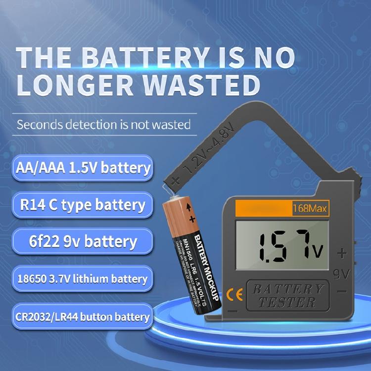 168Max Battery Tester Digital Battery Tester Easy to Use for 3A Button Batteries