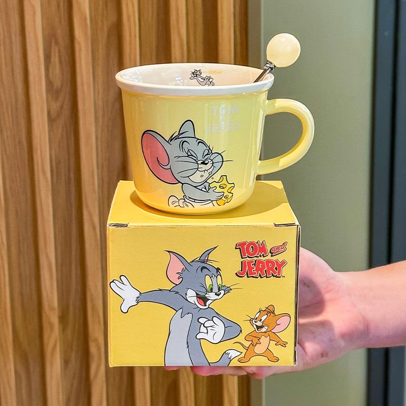 

Cat and mouse cute ceramic mug children with scale household drinking cup couple milk coffee cup 301-400ml