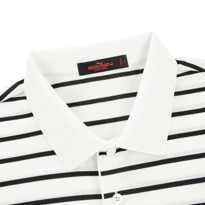 SEVEN Men's Seamless Striped Short-Sleeve Polo Shirt