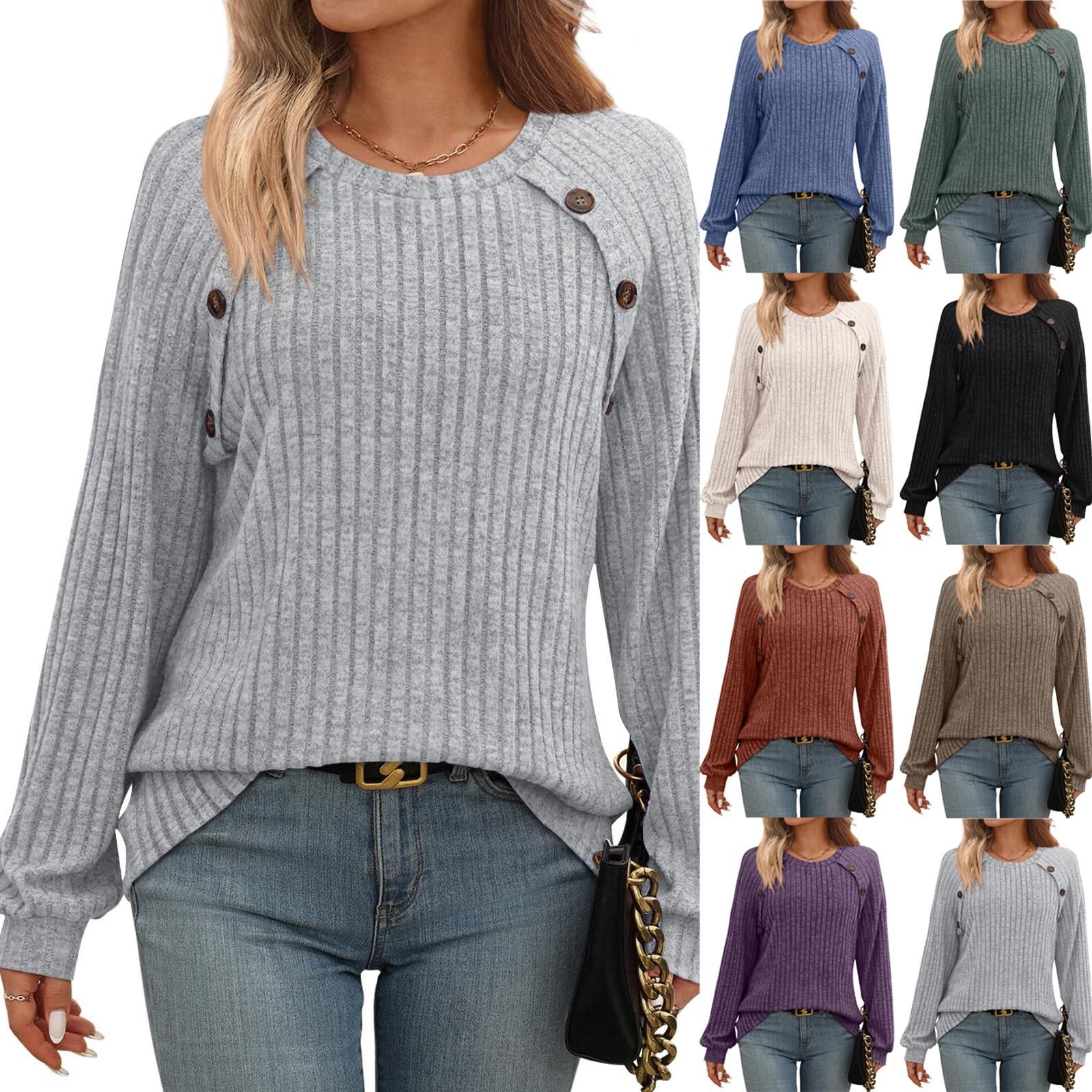 

Women s Fashionable Round Neck Long Sleeved Button Patchwork Temperament Commuting Stripe Casual Pullover T-shirt Top XL винний