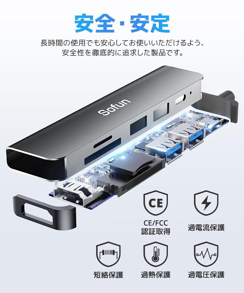 USB Hub HDMI Output 5Gbps USB USB 100W PD Docking Compatible with and Working from Home Type-C [4K & High-Speed Transfer] 6-in-1 Hub, 3.0, SD/TF