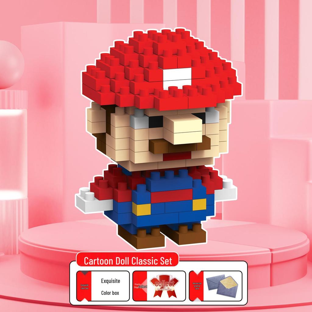 Figuras de Desenho Animado de Micro Partículas Compatíveis com LEGO - Brinquedo de Montagem Educacional para Crianças Caixa Surpresa Ornamentos