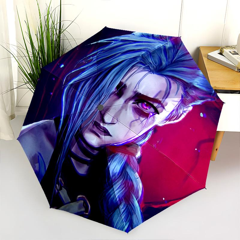Jinx pattern, automatic folding umbrella, portable and foldable design, 8 ribs, a Christmas or birthday gift.